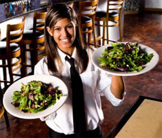 waitress in a restaurant job