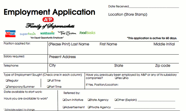 A&P Supermarket pdf application