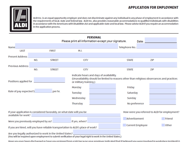 ALDI pdf application