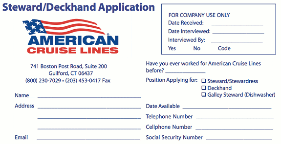 American Cruise Lines pdf application
