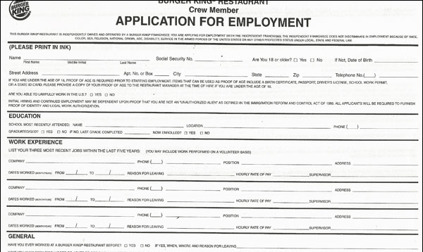 printable job applications