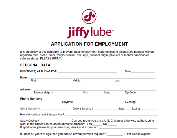 jiffy lube colorado springs jobs