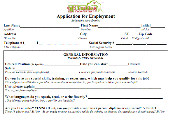 Mi Pueblo Food Center pdf application