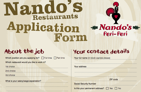 Nando's pdf application