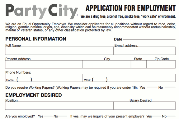 form 15 application for olds year job PDF City Application Party Print Out