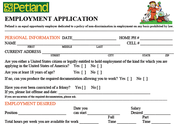 Petland pdf application