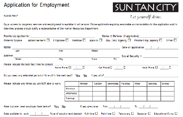 Sun Tan City pdf application