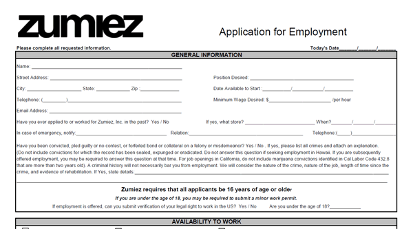 Zumiez job applications online