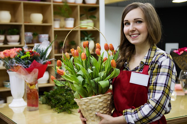 Teenager working at retail store